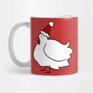 Santa Hat Chicken Mug